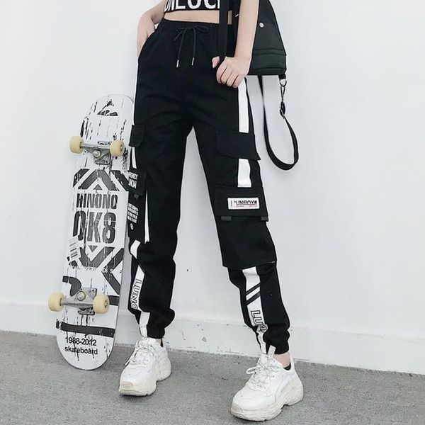 women's pants capris women elastic waist loose streetwear cargo pants female f 220823, Black;white
women's pants capris women elastic waist loose streetwear cargo pants female f 220823, Black;white