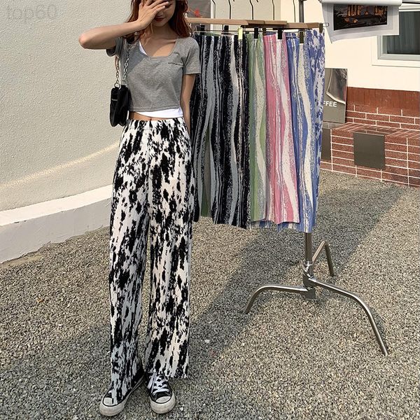women's pants & capris designer design sense small crowd drape feeling tie dyed pants vrpq2022, Black;white
women's pants & capris designer design sense small crowd drape feeling tie dyed pants vrpq2022, Black;white
