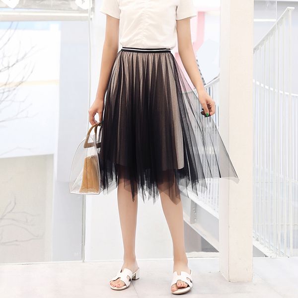 women summer fashion mesh a line skirt spring autumn for university girls medium high waist a-line gauze skirt, Black
women summer fashion mesh a line skirt spring autumn for university girls medium high waist a-line gauze skirt, Black