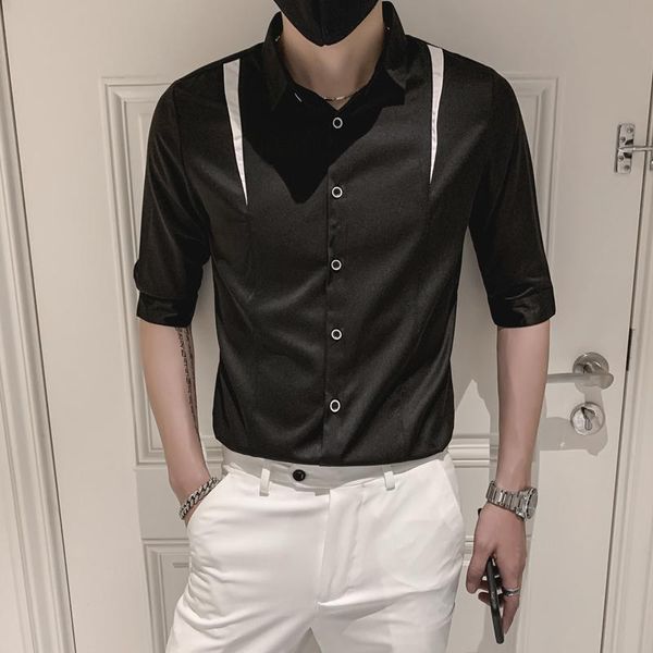 men's casual shirts 2022 spring summer social men dress shirt half sleeve clothing slim fit tuxedo chemise homme black/white 3xl, White;black
men's casual shirts 2022 spring summer social men dress shirt half sleeve clothing slim fit tuxedo chemise homme black/white 3xl, White;black
