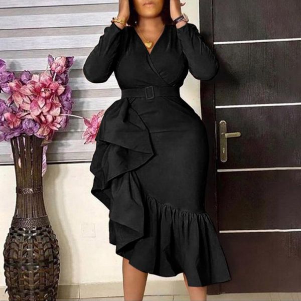 plus size dresses women autumn dress asymmetrical cute ruffle bodycon trendy office lady party ladies clothes long sleeve midi vestidos, Black
plus size dresses women autumn dress asymmetrical cute ruffle bodycon trendy office lady party ladies clothes long sleeve midi vestidos, Black