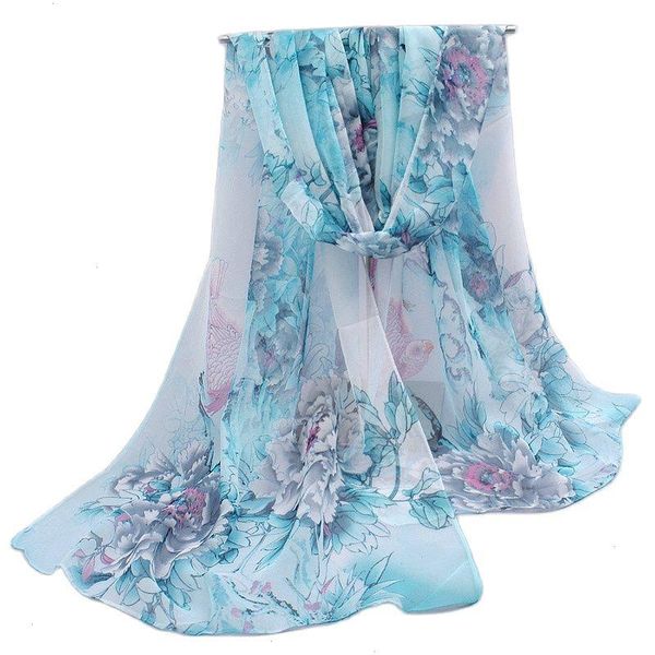 chiffon silk scarf floral printed design elegant soft wraps flower scarves for women aa10032, Blue;gray
chiffon silk scarf floral printed design elegant soft wraps flower scarves for women aa10032, Blue;gray