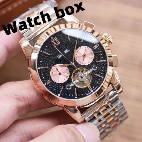 luxury men's watch 41mm black dial master automatic mechanical watches sapphire glass classic folding strap super luminous water resist, Slivery;brown
luxury men's watch 41mm black dial master automatic mechanical watches sapphire glass classic folding strap super luminous water resist, Slivery;brown
