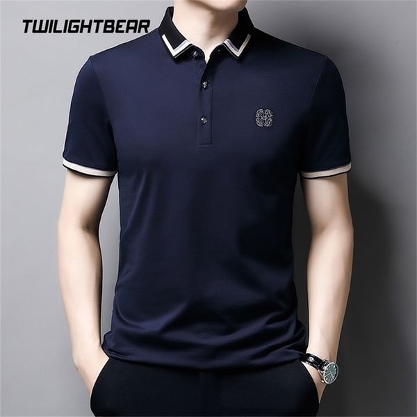 summer men polo shirts short sleeve solid male casual shirt viscose filament men's clothing leisure polos ag208 220407, White;black
summer men polo shirts short sleeve solid male casual shirt viscose filament men's clothing leisure polos ag208 220407, White;black