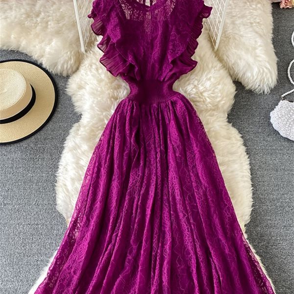 vintage purple green red lace midi dress women sweet round neck ruffle vestidos female high waist slim robe spring autumn 220613, Black;gray
vintage purple green red lace midi dress women sweet round neck ruffle vestidos female high waist slim robe spring autumn 220613, Black;gray