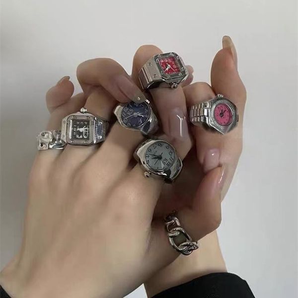 cluster rings vintage punk elastic stretchy quartz watch for women man 2022 individuality hip-hop couple accessories, Golden;silver
cluster rings vintage punk elastic stretchy quartz watch for women man 2022 individuality hip-hop couple accessories, Golden;silver