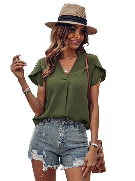 petal sleeve solid blouse 11lr#, White
petal sleeve solid blouse 11lr#, White