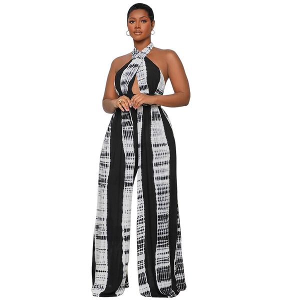 summer halter jumpsuits for women casual backless button up sleeveless print bodysuit beach boho wide leg rompers, Black;white
summer halter jumpsuits for women casual backless button up sleeveless print bodysuit beach boho wide leg rompers, Black;white