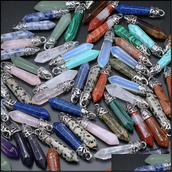 charms jewelry findings components natural stone 38mm hexagonal pyramid amethyst aventurine rose quartz crystal agate dh3pd, Bronze;silver
charms jewelry findings components natural stone 38mm hexagonal pyramid amethyst aventurine rose quartz crystal agate dh3pd, Bronze;silver