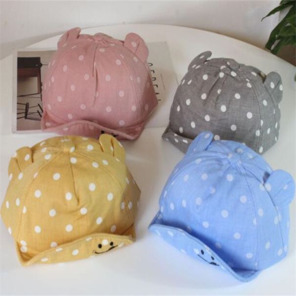 brim print dots spring and summer children's baseball cap male and female baby smiling face s51, Yellow
brim print dots spring and summer children's baseball cap male and female baby smiling face s51, Yellow