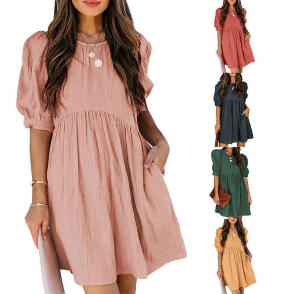 casual dresses short sleeve dress summer loose bubble large breasted solid ztxe, Black;gray
casual dresses short sleeve dress summer loose bubble large breasted solid ztxe, Black;gray