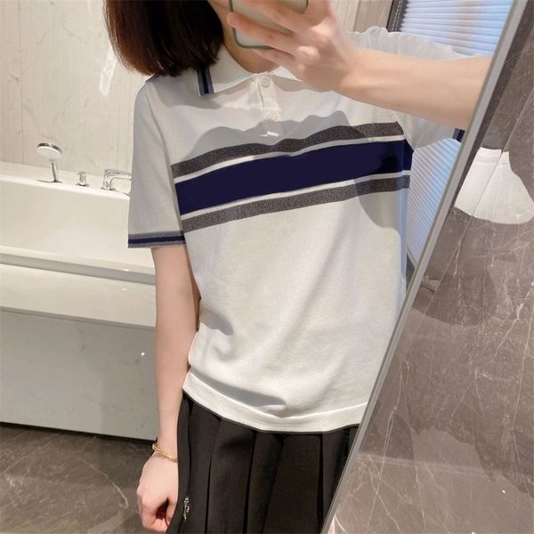 warehouse clothing summer new striped letter jacquard color matching casual knitted polo shirt short sleeve t-shirt women's outlet_4lu4, White
warehouse clothing summer new striped letter jacquard color matching casual knitted polo shirt short sleeve t-shirt women's outlet_4lu4, White