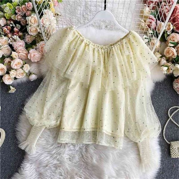 ruffled slash neck chiffon shirt long sleeved women spring autumn short mesh sweet blouse female blusa uk096 210507, White
ruffled slash neck chiffon shirt long sleeved women spring autumn short mesh sweet blouse female blusa uk096 210507, White