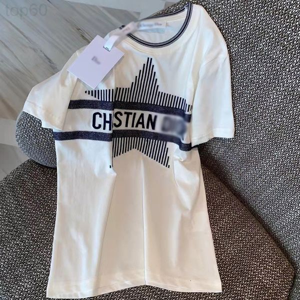designer 2022 european summer new short sleeve t-shirt women's fashion trend round neck loose letter five pointed star 2002 luxury, White
designer 2022 european summer new short sleeve t-shirt women's fashion trend round neck loose letter five pointed star 2002 luxury, White