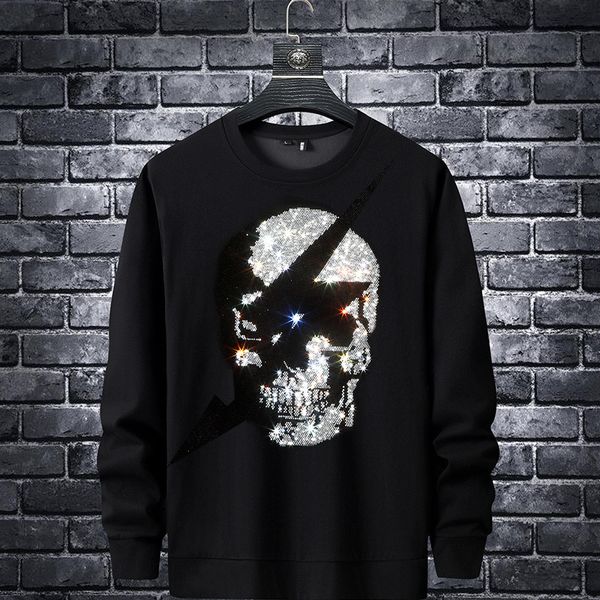 men's hoodies & sweatshirts designer fashion brand sweater 2021 autumn winter new trend leisure skeleton drill round neck bottomed long, Black
men's hoodies & sweatshirts designer fashion brand sweater 2021 autumn winter new trend leisure skeleton drill round neck bottomed long, Black