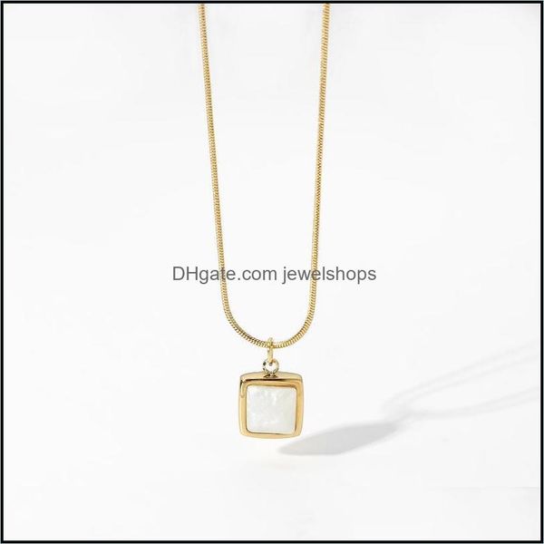 chains minimalist 14k gold plated stainless steel chain choker jewelry square white jade pendant necklaces for women jewelshops dhkvf, Silver
chains minimalist 14k gold plated stainless steel chain choker jewelry square white jade pendant necklaces for women jewelshops dhkvf, Silver