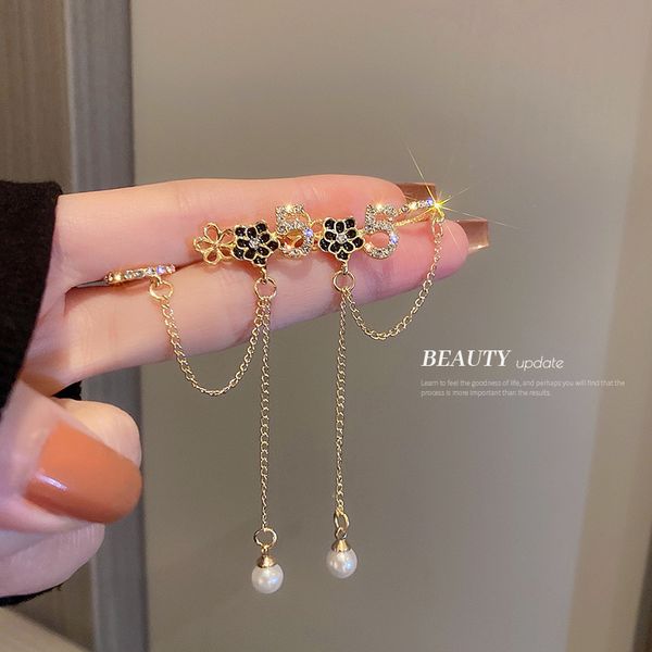 real gold electroplated silver stud rhinestone-encrusted pearl flower earrings long bow tie tassel earrings ins light luxury eardrop for wo, Golden
real gold electroplated silver stud rhinestone-encrusted pearl flower earrings long bow tie tassel earrings ins light luxury eardrop for wo, Golden
