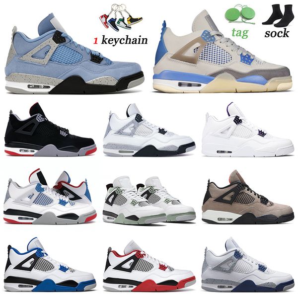 with box designer mens women jumpman 4 4s basketball shoes university blue sail bred white cement purple metallic what the seafoam taupe haz, Black
with box designer mens women jumpman 4 4s basketball shoes university blue sail bred white cement purple metallic what the seafoam taupe haz, Black