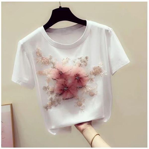 appliques white tees shirts womens summer short sleeve 3d flower decoration o neck t female korean style casual
appliques white tees shirts womens summer short sleeve 3d flower decoration o neck t female korean style casual
