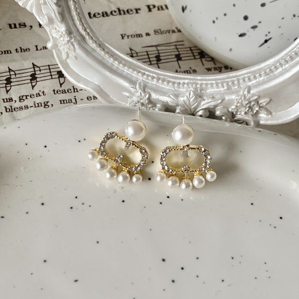 charm 18k gold plated 925 silver luxury designer alphabet geometric women's round crystal rhinestone pearl dgearrings wedding party jew, Golden
charm 18k gold plated 925 silver luxury designer alphabet geometric women's round crystal rhinestone pearl dgearrings wedding party jew, Golden