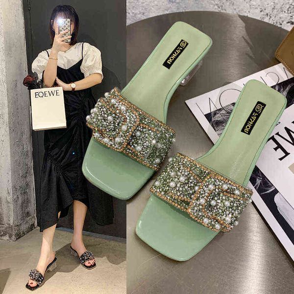 large size sandals women wear thick heel fashion rhinestone pearl flip flops in summer 2022, Black
large size sandals women wear thick heel fashion rhinestone pearl flip flops in summer 2022, Black