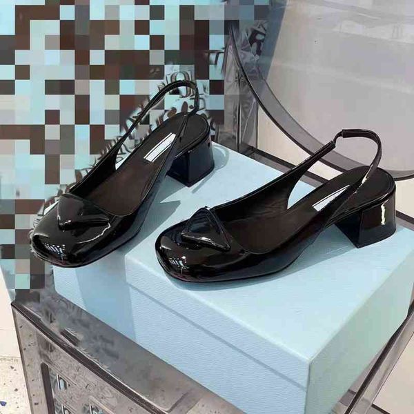 dress shoes mary's style leather triangle sandals, Black