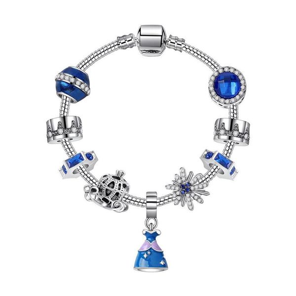 16-21cm 925 silver bracelet cinderella sandy labelle princess skirt charms pendant pumpkin carriage beads for girl kids gift diy j2248, Golden;silver
16-21cm 925 silver bracelet cinderella sandy labelle princess skirt charms pendant pumpkin carriage beads for girl kids gift diy j2248, Golden;silver