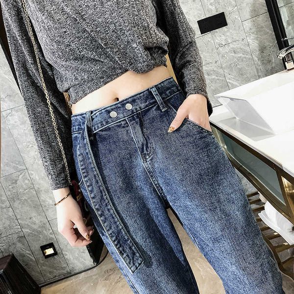 high waist jeans pants women boyfriend for harajuku denim harem ladies wide leg blue woman 210608
high waist jeans pants women boyfriend for harajuku denim harem ladies wide leg blue woman 210608