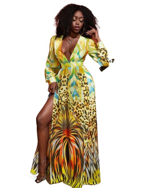 g.raphic print plunging n.eck wrap d.ress l8z4#, Black;gray
g.raphic print plunging n.eck wrap d.ress l8z4#, Black;gray