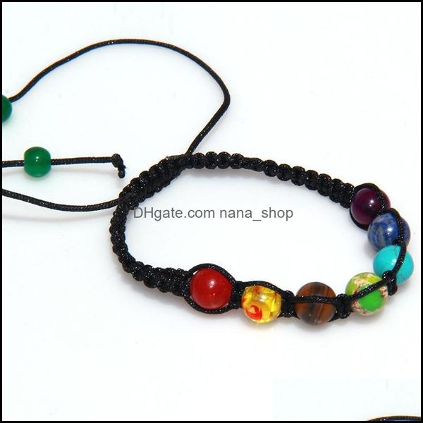 link chain bracelets jewelry 7 chakra healing beaded bracelet reiki prayer nce beads handmade braided bangles for dhvis, Black
link chain bracelets jewelry 7 chakra healing beaded bracelet reiki prayer nce beads handmade braided bangles for dhvis, Black