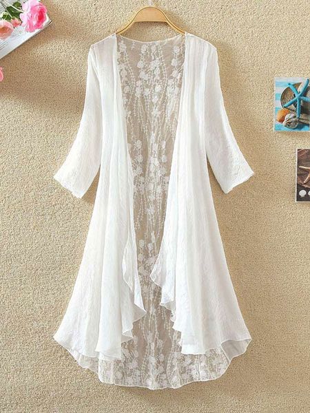 women chiffon tunic kimono cardigan lace long shirt ruffles hollow out loose ladies cardigans 2022 spring summer shirts female, White
women chiffon tunic kimono cardigan lace long shirt ruffles hollow out loose ladies cardigans 2022 spring summer shirts female, White