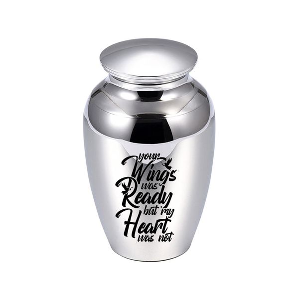 70x45mm cremation pendant urn for pet human ashes memorial jar funeral casket keepsake gift to the beloved - your wings were ready, Silver
70x45mm cremation pendant urn for pet human ashes memorial jar funeral casket keepsake gift to the beloved - your wings were ready, Silver