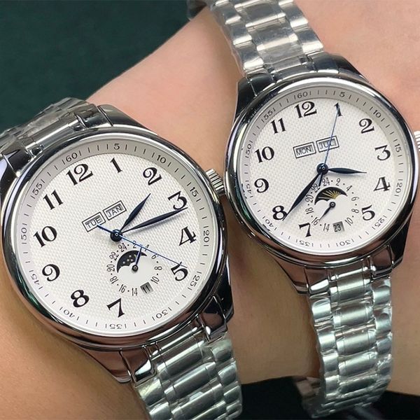 men women watch automatic mechanical watches 42mm&36mm for men fashion wristwatches stainless steel strap montre de luxe couple wristwatch, Slivery;brown
men women watch automatic mechanical watches 42mm&36mm for men fashion wristwatches stainless steel strap montre de luxe couple wristwatch, Slivery;brown