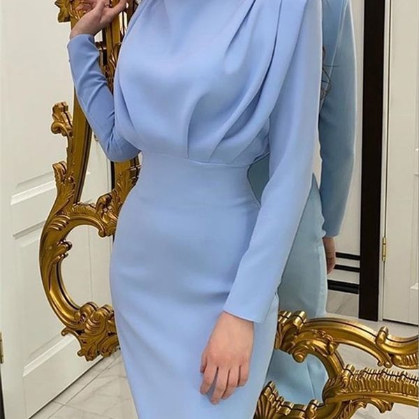 insta elegant women stand collar slim waist solid blue ankle length autumn long sleeve casual party dress fashion 220725, White
insta elegant women stand collar slim waist solid blue ankle length autumn long sleeve casual party dress fashion 220725, White