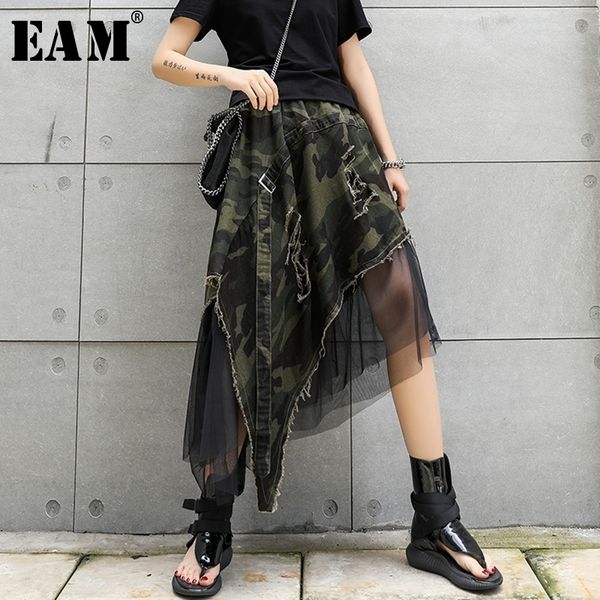 eam spring summer high elastic waist camouflage irregular mesh personality halfbody skirt women fashion jw294 y200326, Black
eam spring summer high elastic waist camouflage irregular mesh personality halfbody skirt women fashion jw294 y200326, Black