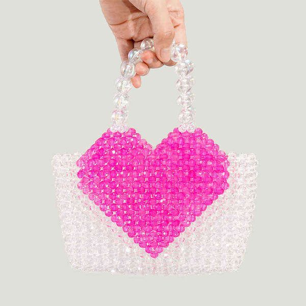 acrylic heart beaded weave evening bag for women hand made handbags ladies summer beach s bright crystal retro handle 0628
acrylic heart beaded weave evening bag for women hand made handbags ladies summer beach s bright crystal retro handle 0628