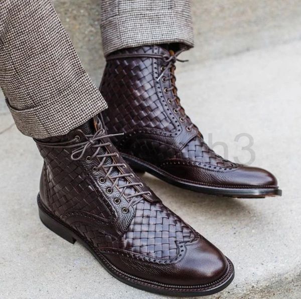 boots designer pu leather embossed business suit boots high lace up low heel round head men's, Black
boots designer pu leather embossed business suit boots high lace up low heel round head men's, Black