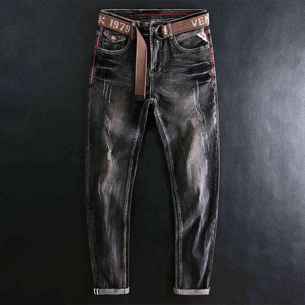 men's jeans fashion brand used jeans men's elastic slim small straight tube high-end light luxury embroidered black gray pants 2pa, Blue
men's jeans fashion brand used jeans men's elastic slim small straight tube high-end light luxury embroidered black gray pants 2pa, Blue