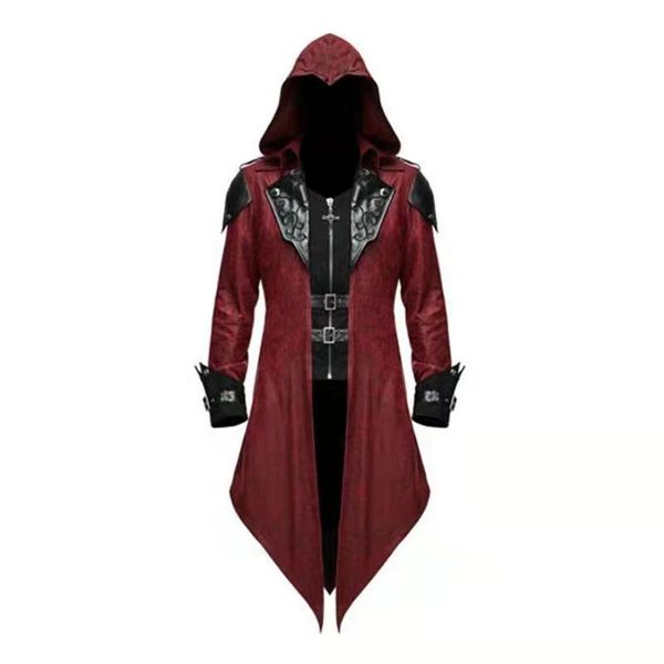 devil fashion men's steampunk gothic hooded leather jacket halloween role play stage costume, Black
devil fashion men's steampunk gothic hooded leather jacket halloween role play stage costume, Black