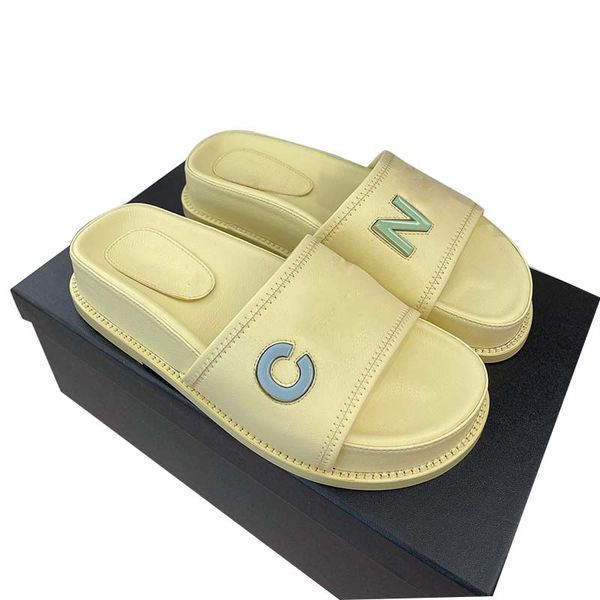 slippers for woman platform mules classic yellow lambskin navy ivory sandals fashion flip flops famous designer womens soft beach shoes luxu, Black
slippers for woman platform mules classic yellow lambskin navy ivory sandals fashion flip flops famous designer womens soft beach shoes luxu, Black
