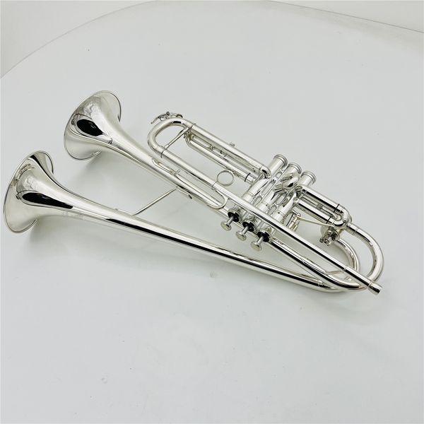 real pictures double bell trumpet bb tune sliver plated professional brass instrument with case accessories
real pictures double bell trumpet bb tune sliver plated professional brass instrument with case accessories