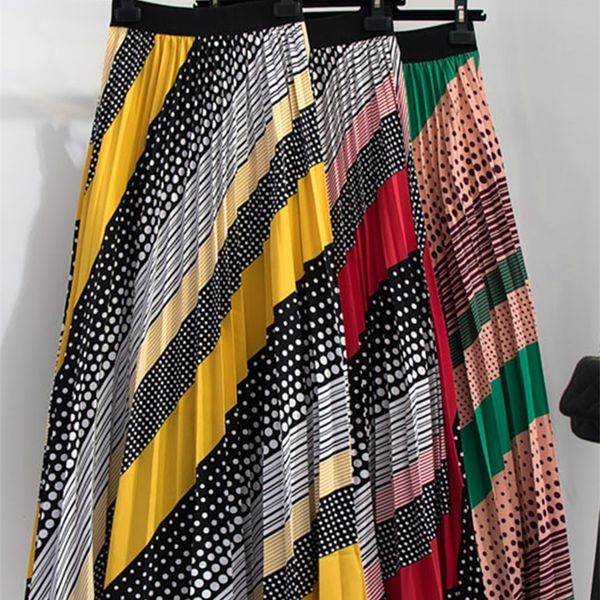 tigena multicolor pleated maxi skirt women spring fashion polka dot diagonal striped print high waist long female 220408, Black
tigena multicolor pleated maxi skirt women spring fashion polka dot diagonal striped print high waist long female 220408, Black