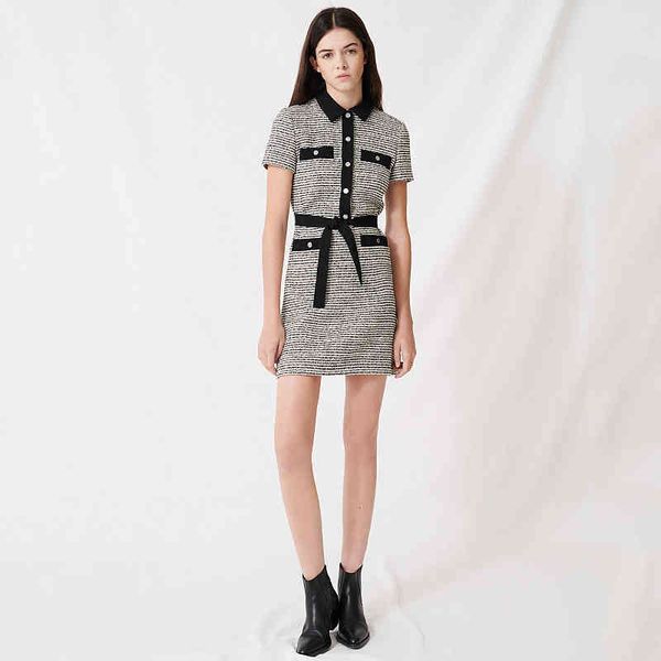 french elegant maje dress spring and summer plaid small fragrance square neck slim fitting skirt female, Black;gray
french elegant maje dress spring and summer plaid small fragrance square neck slim fitting skirt female, Black;gray