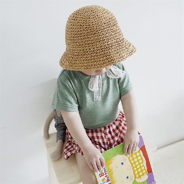summer baby lacing straw hat kids casual solid color wide brim beach uv protection cap girl boy outdoor sun panama caps fit 1-4y 220511, Yellow
summer baby lacing straw hat kids casual solid color wide brim beach uv protection cap girl boy outdoor sun panama caps fit 1-4y 220511, Yellow