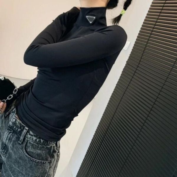 fashion t women's shirts brand p triangle long sleeve base black white 2 color t-shirt designer luxury cotton tshirt elastic soft comfo 
fashion t women's shirts brand p triangle long sleeve base black white 2 color t-shirt designer luxury cotton tshirt elastic soft comfo