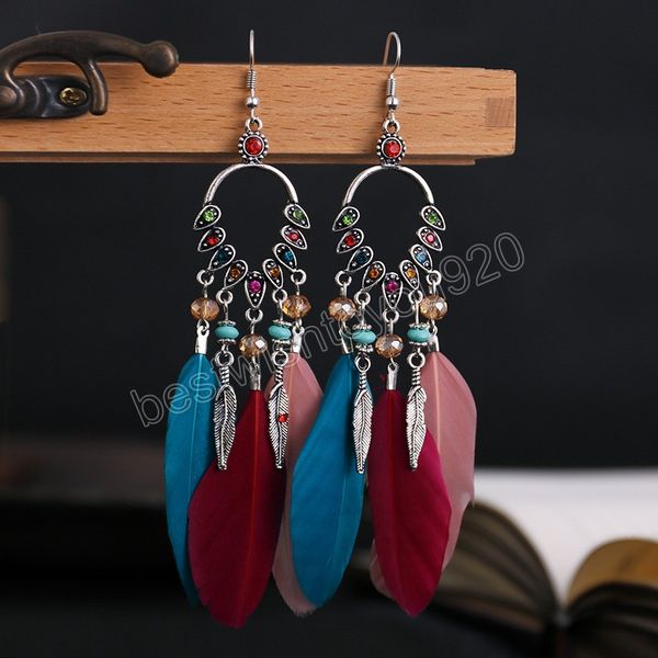 women's long tassel fashion feather earrings ethnic boho dangle statement earring wedding bride jewelry accessories wholesale, Silver
women's long tassel fashion feather earrings ethnic boho dangle statement earring wedding bride jewelry accessories wholesale, Silver