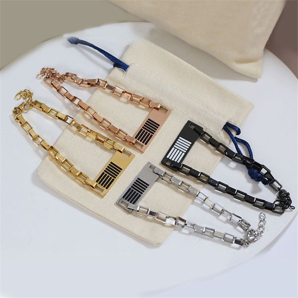 luxury letter stripe bracelets link chain women lover gifts titanium steel rose gold black rectangle charm bracelet bangles fashion design p
luxury letter stripe bracelets link chain women lover gifts titanium steel rose gold black rectangle charm bracelet bangles fashion design p