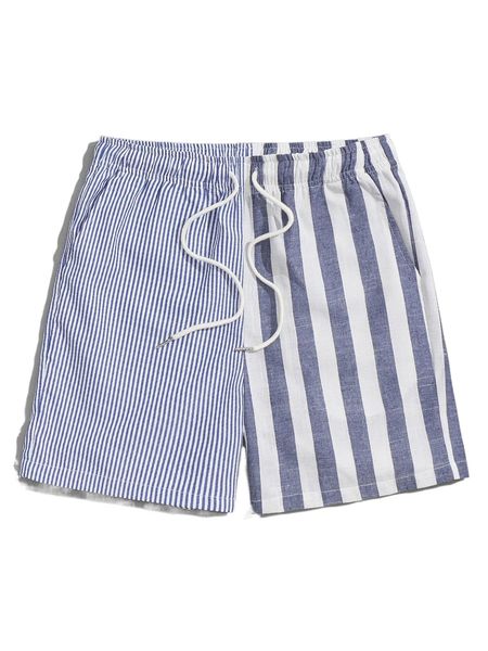 men vertical striped drawstring waist shorts c0de#, White;black
men vertical striped drawstring waist shorts c0de#, White;black
