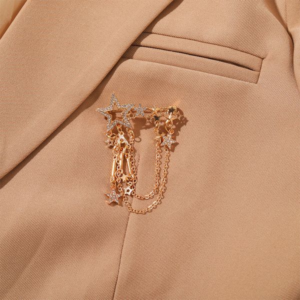 european crystal five-pointed star shaped tassel chain brooches women alloy gold silver link business suit pins sweater clothes pin badge or, Gray
european crystal five-pointed star shaped tassel chain brooches women alloy gold silver link business suit pins sweater clothes pin badge or, Gray