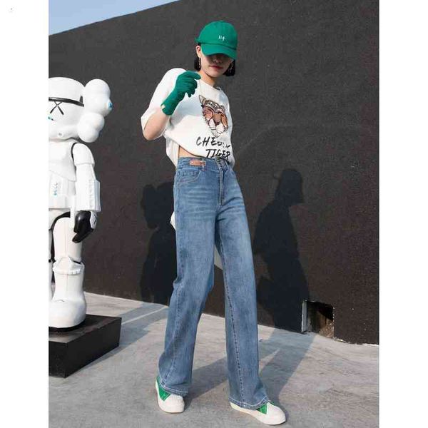 women's jeans european goods high waist thin two button washed soft denim straight tube wide leg pants women, Blue
women's jeans european goods high waist thin two button washed soft denim straight tube wide leg pants women, Blue